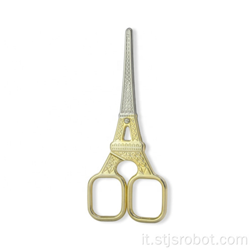 Forbici di bellezza incise della Torre Eiffel d&#39;oro di qualità in acciaio inossidabile